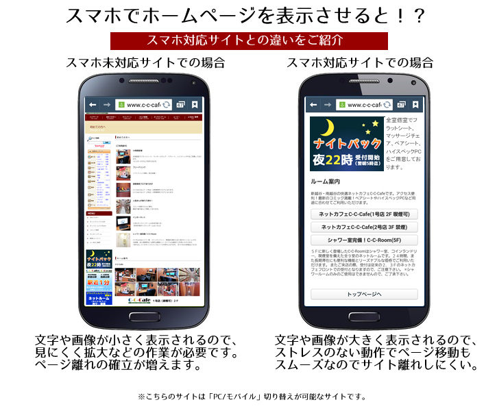 スマホでホームページを表示